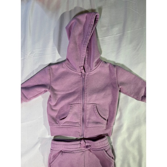 Jumping Beans Baby Girls 12M Softest Fleece Hoodie and Joggers Set Purple 2pc - Picture 3 of 6